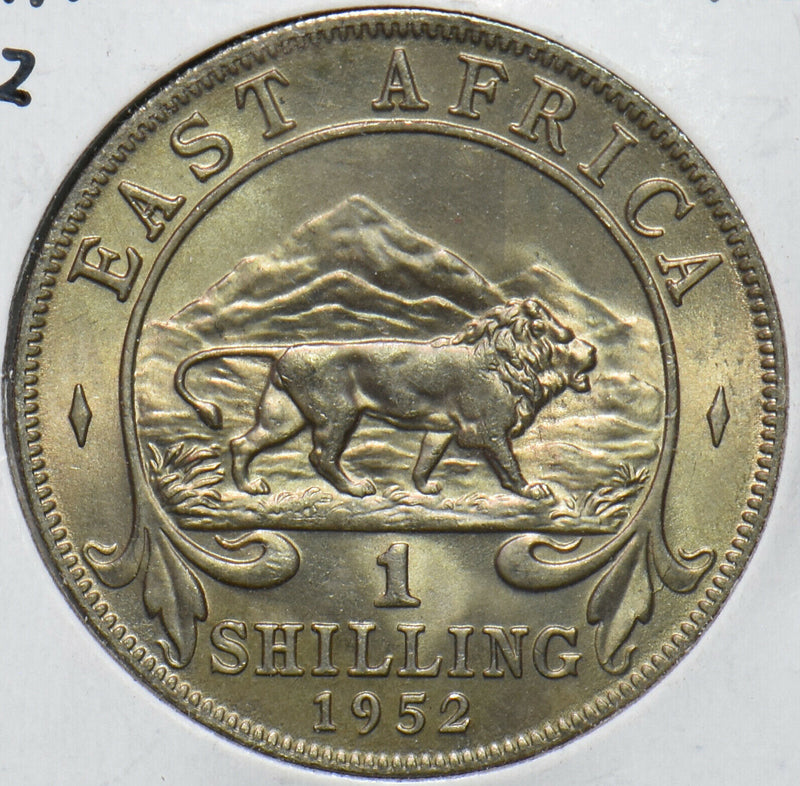 East Africa 1952 Shilling Lion animal 293969 combine shipping