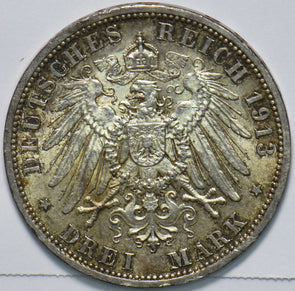 German States 1913 3 Mark Eagle animal Wilhelm II 293418 combine shipping