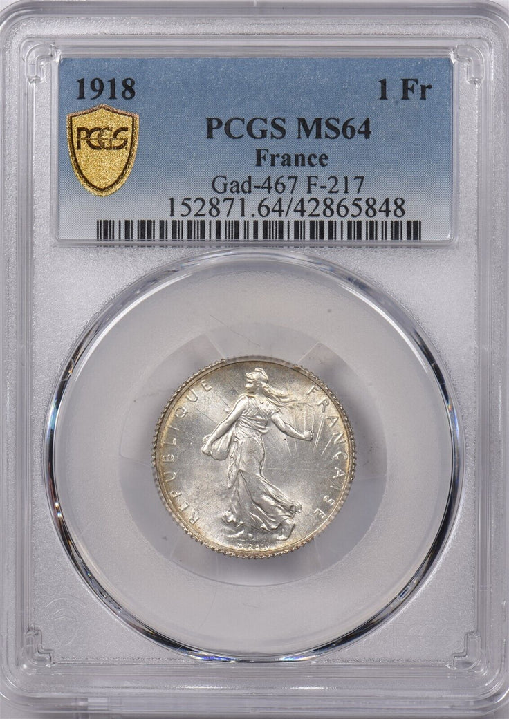 France 1918 Franc PCGS MS 64 Gad-467 F-217 PI0152 combine shipping