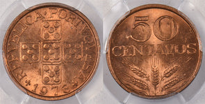 Portugal 1973 50 Centavos PCGS MS 64 RED PI0155 combine shipping