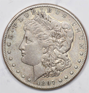 US 1897 -S Better Date Silver Morgan Dollar Silver Morgan Dollar XF AU+ U0883 c