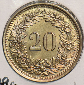 Switzerland 1950 20 Rappen UNC 299477 combine shipping