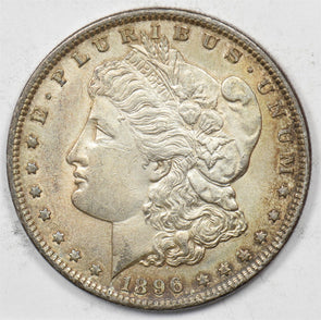 US 1896 Silver Morgan Dollar Silver Morgan Dollar CH UNC Nice Brown & Blue Toni