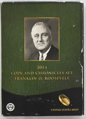 US 2014 Presidential Dollar F.D. Roosevelt Lot of 4 coins and chronicle original