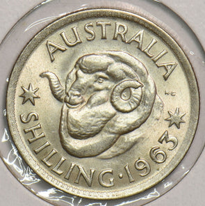 Australia 1963 Shilling Merino ram 299198 combine shipping