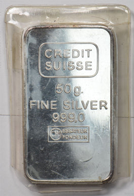 Silver Art Bar ASW 50g Proof Credit Suisse mint sealed BU0987 combine shipping