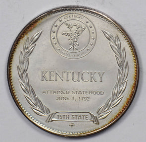 Silver Art Round The Bluegrass State Kentucky 14.4 Gram Sterling Silver U0726