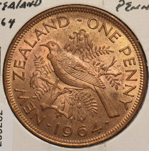 New Zealand 1964 Penny Tui Bird 299262 combine shipping