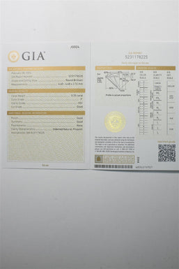 Laser inscripted GIA Loose Natural Diamond TCW 0.35ct F VS1 JG024