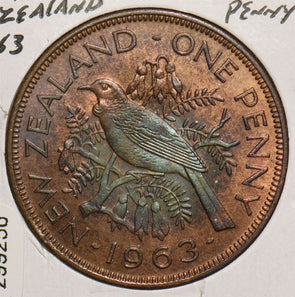 New Zealand 1963 Penny Tui Bird 299256 combine shipping