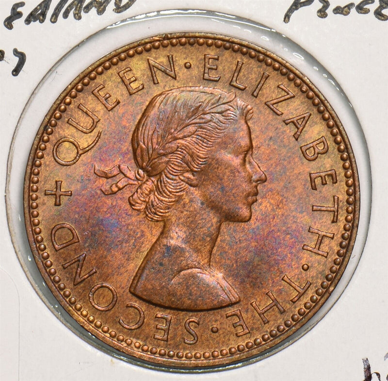 New Zealand 1957 1/2 Penny Elizabeth II 491585 combine shipping