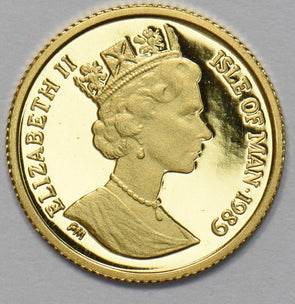 1989 Gold Isle of Man crown AGW-1/25 oz PROOF LIKE GL0323