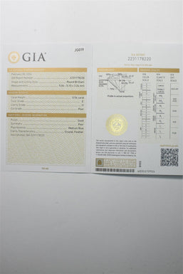 Laser inscripted GIA Loose Natural Diamond TCW 0.56ct E I1 JG019