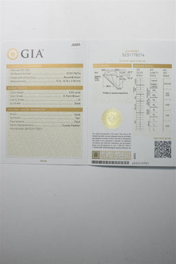 Laser inscripted GIA Loose Natural Diamond TCW 0.53ct K I3 JG005