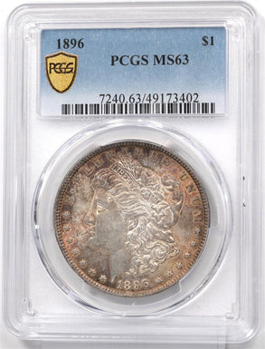 1896 Morgan Dollar Silver Gorgeous Monster OrangeToning! PCGS MS63 PC1700