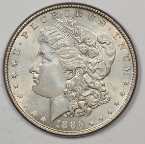 US 1886 Better Date Silver Morgan Dollar Sharp Strike Silver Morgan Dollar CH B