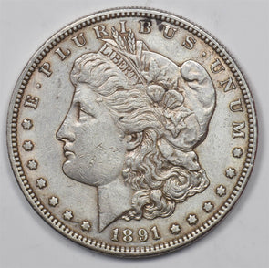 US 1891 -S Better Date Silver Morgan Dollar Silver Morgan Dollar CH AU U0875 co