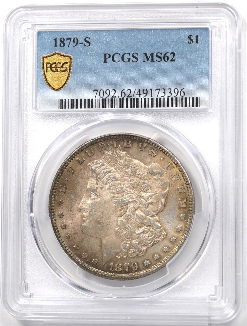 1879-S Morgan Dollar Silver Nice Luster and OrangeToning! PCGS MS62 PC1695