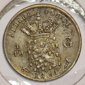 Netherlands East Indies 1891 1/10 Gulden 199504 combine shipping