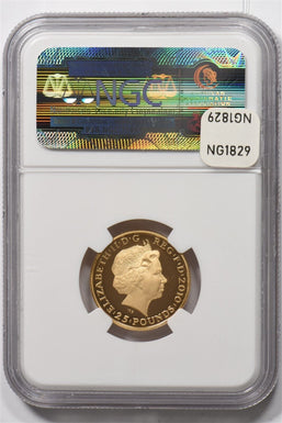 2010 Gold 25 pounds sterling Great Britan AGW 1/4oz London Olympics 2012 Faster