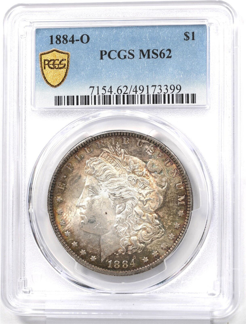 1884-O Morgan Dollar Silver Gorgeous Orange Toning! PCGS MS62 PC1697