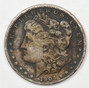 US 1904 -S Better Date Silver Morgan Dollar Nice Toning Silver Morgan Dollar Ni
