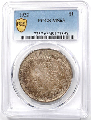 1922 Morgan Dollar Silver Gorgeous Monster OrangeToning! PCGS MS63 PC1694