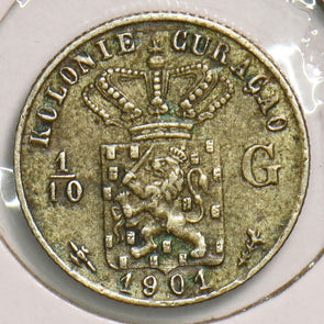 Curacao 1901 1/10 Gulden Netherlands 199503 combine shipping