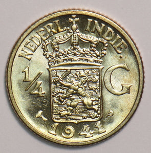Netherlands East Indies 1941 1/4 Gulden 299535 combine shipping
