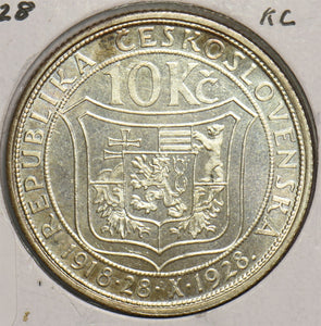 Czechoslovakia 1928 10 Korun 299176 combine shipping