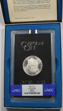 1885 CC Morgan Dollar NGC MS63 Key Date BL0242 GSA Holder w/t box+coa
