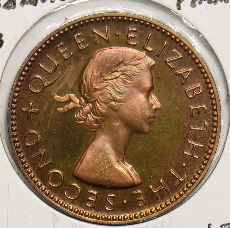 New Zealand 1953 1/2 Penny Elizabeth II 491594 combine shipping