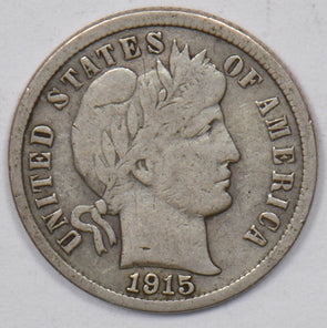 1915-S Barber Dime 90% silver Very Fine U0741