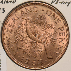 New Zealand 1963 Penny Tui Bird 299249 combine shipping