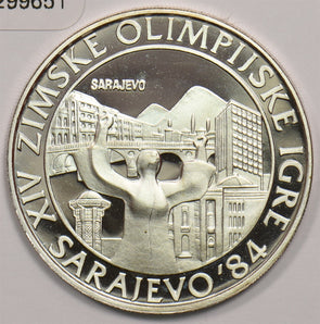 Yugoslavia 1982 250 Dinara Silver ASW: 0.5056oz Sarajevo Olympics 299651 combine