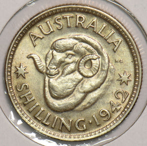 Australia 1942 Shilling Merino ram 299237 combine shipping