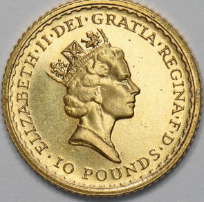 1987 Gold Britannia 10 Pounds Great Britan AGW - 1/10 oz GEM BU GL0317