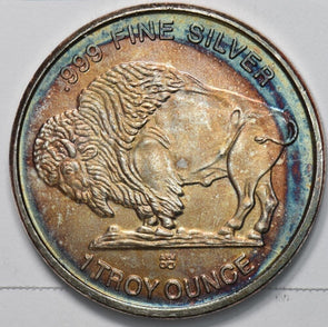 Silver Art Round Buffalo monster blue toning 1oz U1818