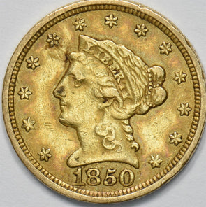 1850 $2.50 Gold Liberty Head Quarter Eagle VF/XF GL0322