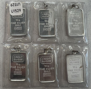 Silver Art Bar Vintage Credit Suisse 10 Gram Sealed Silver Bar "Rare" U1529#