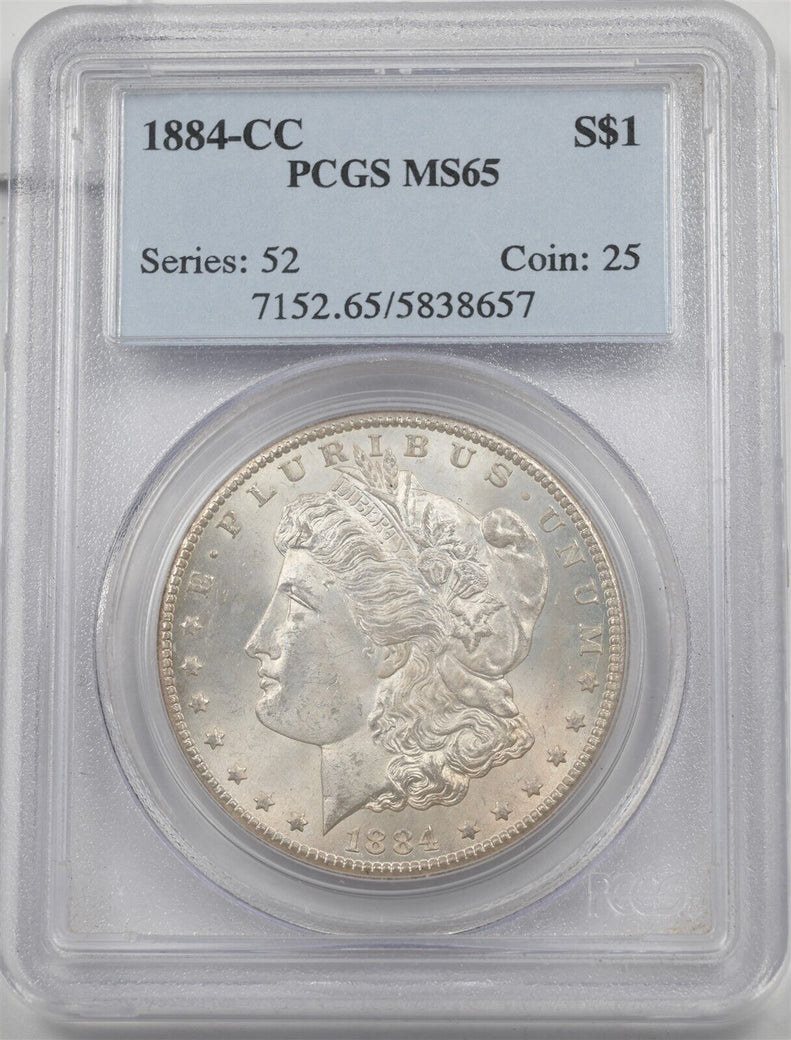 US 1884-CC Silver Morgan Dollar PCGS MS65 Old Holder PC1725 combine shipping