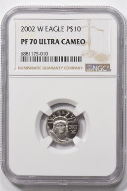 2002-W Platinum Eagle $10 APW 1/10oz NGC PROOF 70 ULTRA CAMEO NG1832