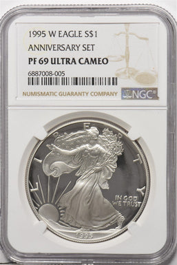 1995-W Silver Eagle from Anniversary Set NGC PROOF 69 ULTRA CAMEO NG1835