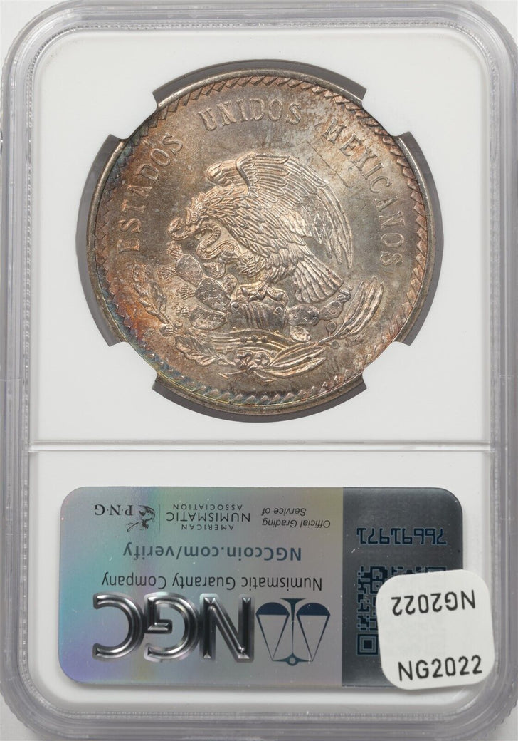 Mexico 1948-Mo 5 Pesos NGC MS64 Monster Orange Toning NG2022 combine shipping