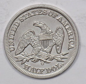 1858-O Seated Liberty Half Dollar 90% silver AU U0765