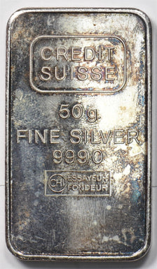 Silver Art Bar ASW 50g Proof Credit Suisse BU0986 combine shipping