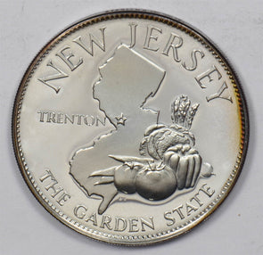 Silver Art Round The Garden State New Jersey 14.4 Gram Sterling Silver U0725