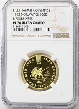 Norway 1992 $1500 Kroner Proof NGC PF70 UC Gold 1/2oz AGW NG1932 combine shippi