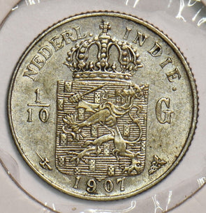 Netherlands East Indies 1907 1/10 Gulden 199509 combine shipping
