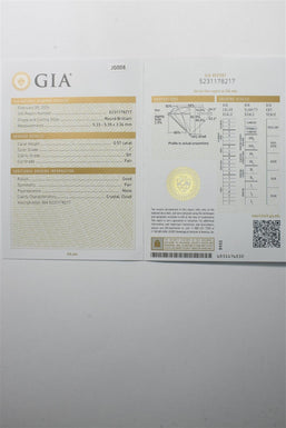 Laser inscripted GIA Loose Natural Diamond TCW 0.57ct J SI1 JG008